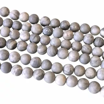 Picasso-Jaspisperlen, matt, 4 mm, auf 40 cm Faden