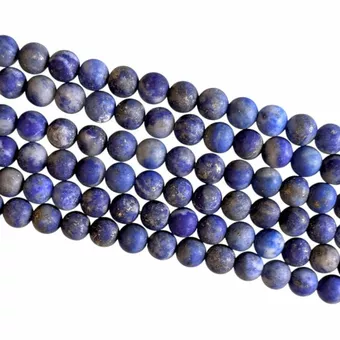 Matte Lapislazuli-Perlen, 4 mm, auf 40 cm Draht