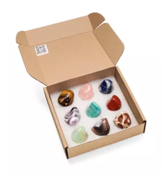Sammlerbox 9 Trommelsteine aus aller Welt 2-3cm