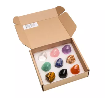 Sammlerbox 9 Trommelsteine aus aller Welt 2-3cm