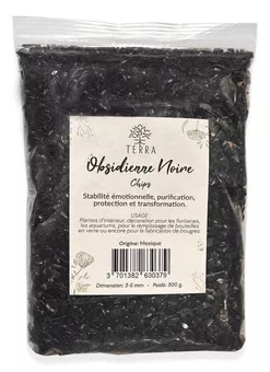 Schwarzer Obsidian ein Natursteinsplitter 3–5 mm 500 g