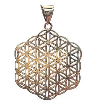 Bronzeanhänger Blume des Lebens eckig 3.5cm