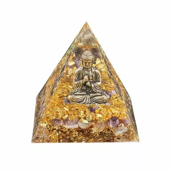 Orgonit-Pyramide Buddha + Amethyst