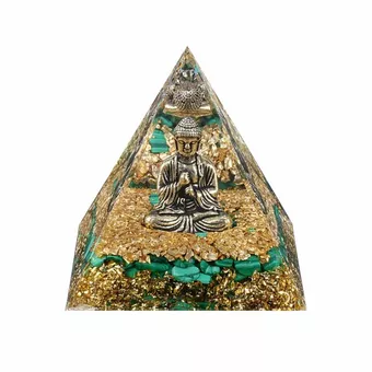 Orgonit-Pyramide Buddha + Malachit