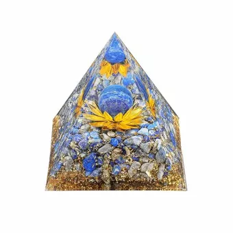 Orgonit-Pyramide Lapislazuli Lotus 8 cm