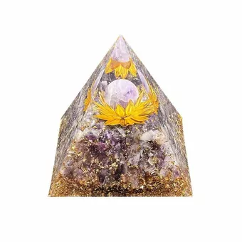 Orgonit-Pyramide Amethyst Lotus 8cm