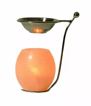 Duftbrenner + Metallschale und Kerzenhalter aus Natursalzkristall RCH103 1 kg