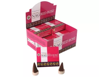 Räucherwerk Vijayshree Golden Nag Rote Rose in Kegeln