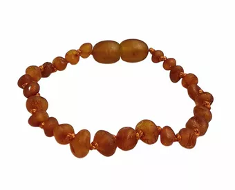 Babyarmband aus baltischem Bernstein, rohem Cognac, Schraubverschluss
