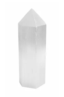 Sechseckiger Selenit-Turm 12cm 350g