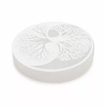 Lebensbaum Platte aus Selenit 8cm