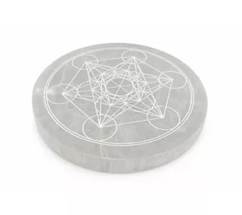 Runde Selenit-Platte Metatron 14cm 550g