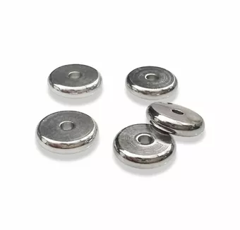Edelstahl-Rondell-Zwischenteile Silberfarben 8mm x100