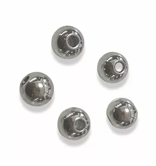 50 Charm-Kugeln aus Edelstahl, 8 mm, silberfarben