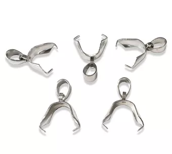 Silberne Clipverschlüsse aus Edelstahl 13 mm 50 Stück