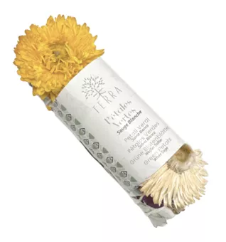 Bündel aus weißem Salbei und Strohblumen 25–30 g 10 cm