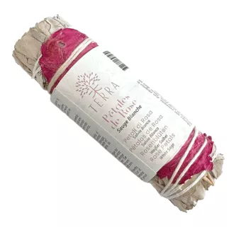 Bündel aus weißem Salbei und Rosenblättern 25–30 g 10 cm