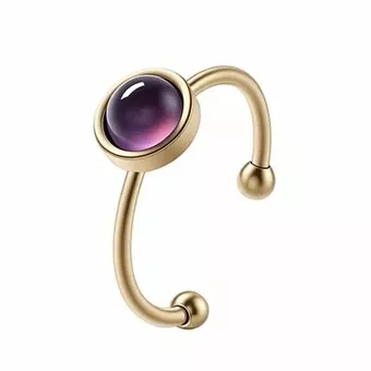 Amethystring – vergoldeter Edelstahl