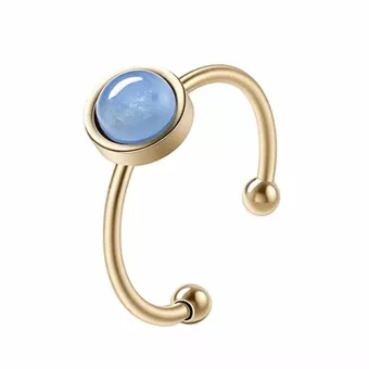 Blauer Kyanit Ring A aus Goldfarbenem Edelstahl 6 mm