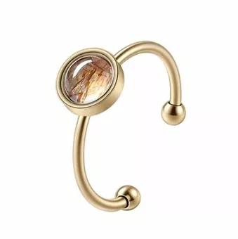 Super Seven Black Ring – Vergoldeter Edelstahl