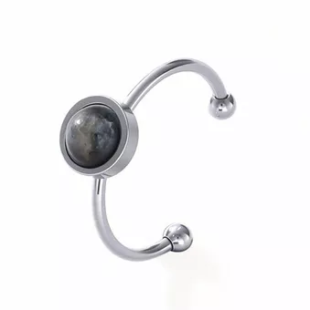 Larvikit-Ring – Silberner Edelstahl