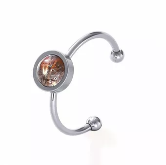 Super Seven Black Ring – Silberner Edelstahl