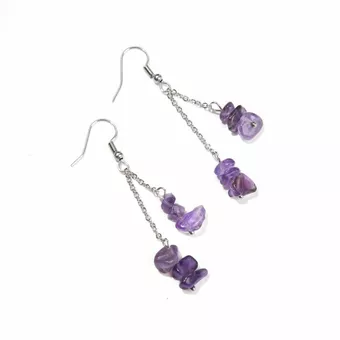 Barocke Silberohrringe aus Amethyst-Edelstahl 6 cm