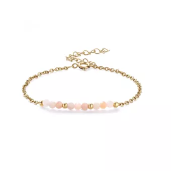 Facettiertes Sonnenstein-Armband A – vergoldeter Edelstahl