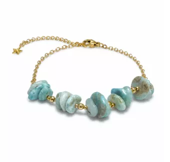 Energiearmband aus Larimar A – Steinfragmente