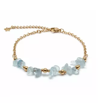 Energiearmband aus Aquamarin A+ – Steinfragmente