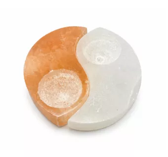 Yin Yang Kerzenhalter aus Selenit 11cm 650g