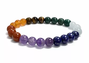7-Chakra-Steinarmband, A+ 8 mm Perlen