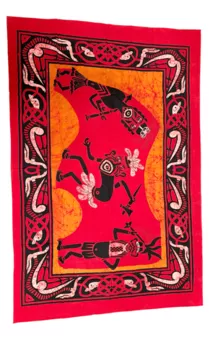 Batik Wandbehang Afrikanische Krieger