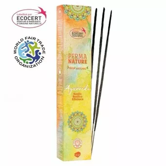 Perma Nature Ayurveda Basilikum Räucherwerk Ecocert-Fair-Trade-Label 15g