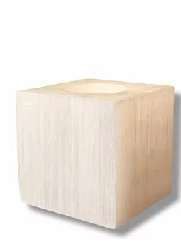Polierter Selenit-Würfel-Kerzenständer 7 cm 0,7-1 kg