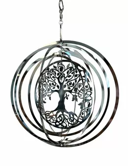 3D-Windspiel aus Stahl, Baum des Lebens, 10 cm