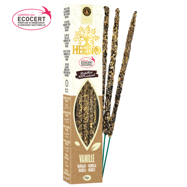 Weihrauch bei Räucherstäbchen Ecocert Herbio Vanille 20g
