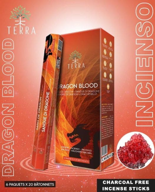 Weihrauch bei Terra-Räucherstäbchen Drachenblut Hexa ohne Holzkohle|de