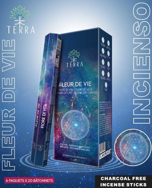 Terra Flower of Life Hexa-Räucherstäbchen ohne Holzkohle