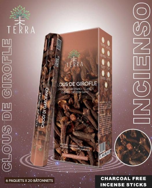 Terra Nelken-Hexa-Räucherstäbchen ohne Holzkohle, 30 g