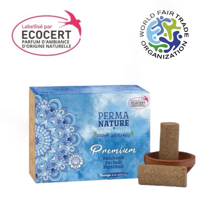 Weihrauch bei Dhoop Perma Nature Premium Patchouli, Ecocert-Fairtrade-zertifiziert