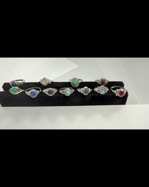 925 Silber Ring Facettiert Blau Saphir AA T54