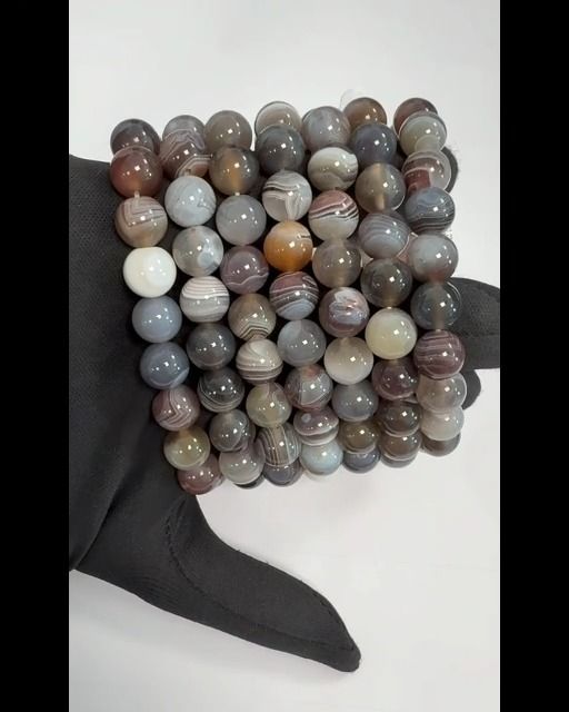Armband Agat Botswana AA Perlen 10mm