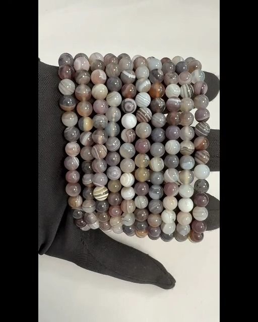 Armband Agat Botswana AA Perlen 6mm