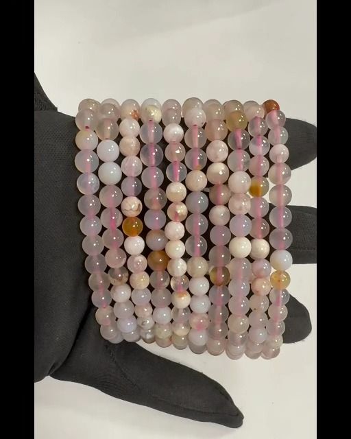 Achat Kirschblütenarmband A Perlen 6mm