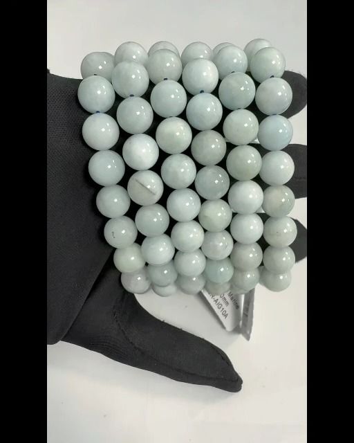 Aquamarinarmband mit 10mm Perlen