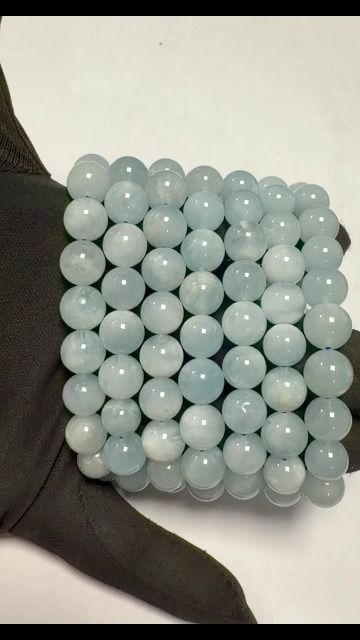 Aquamarin-Armband A 10mm Perlen