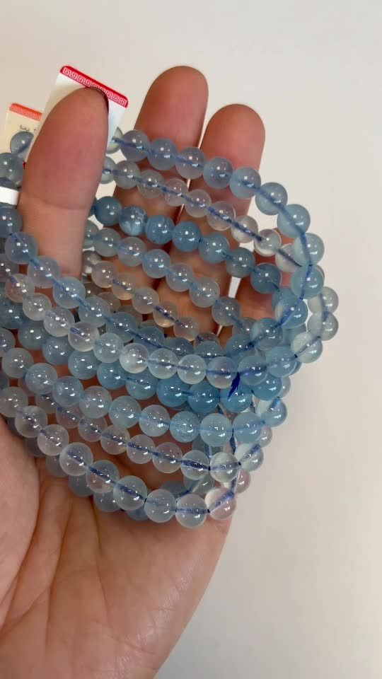 Aquamarin-Armband AA-Perlen 6-7 mm