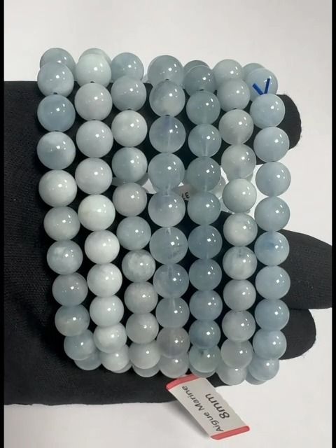 Aquamarin-Armband mit 8-mm-Perlen