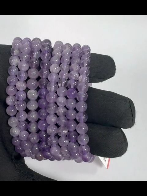 Klares Amethyst-Armband A 5,5–6,5 mm großen Perlen